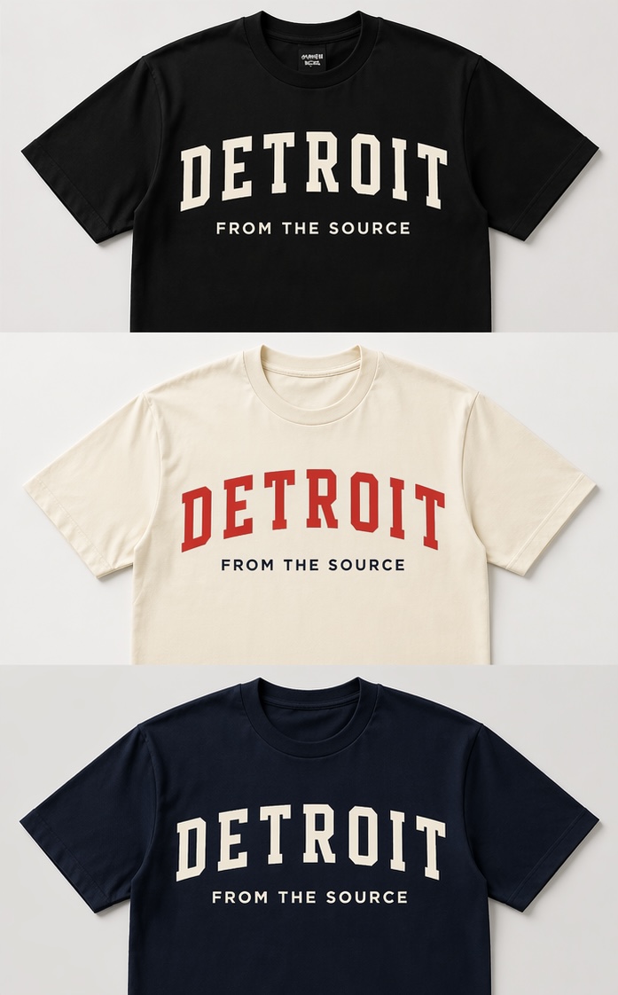 Custom apparel produced in Detroit